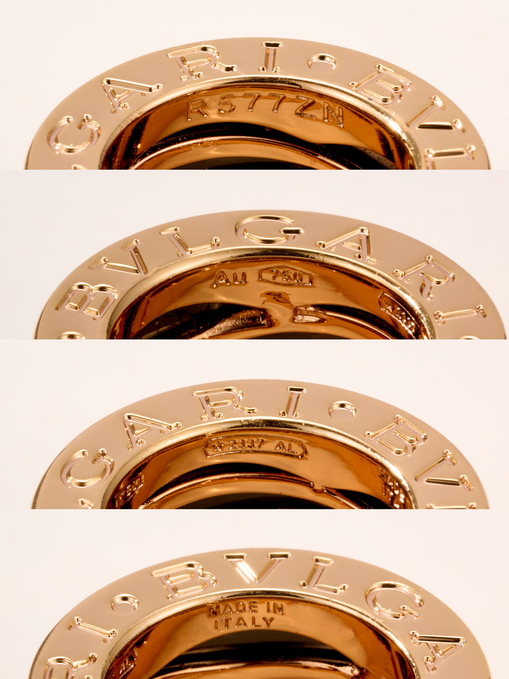 Bvlgari gold-tone pendant necklace with layered ring charm detail
