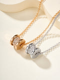 Two-tone necklace set with gold and silver pavé tube charms on chain