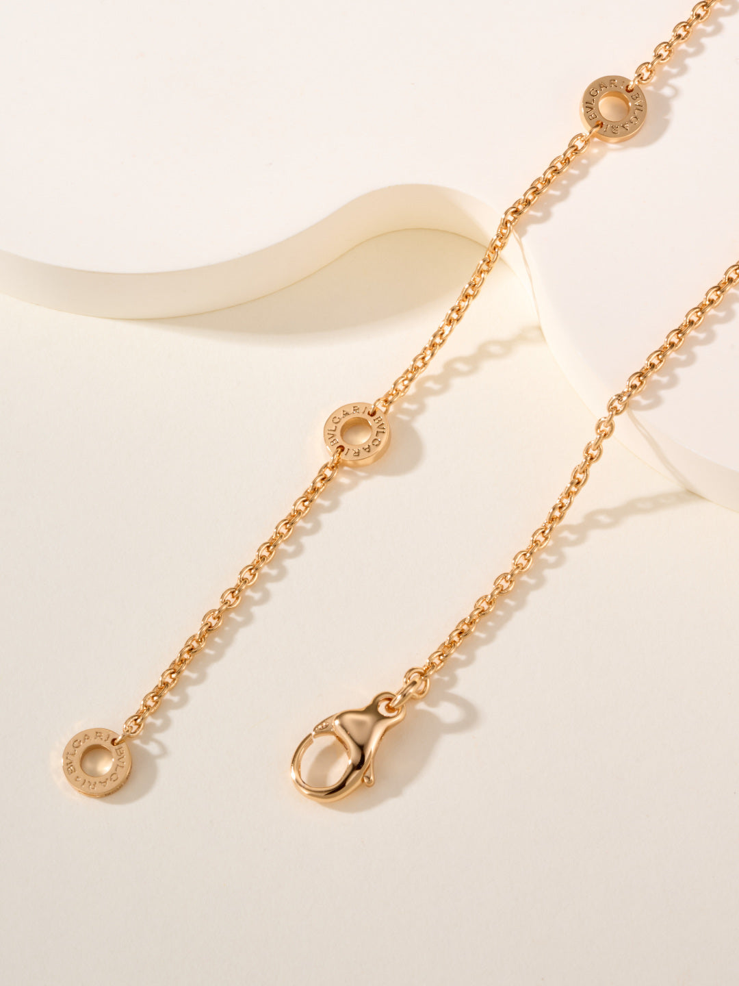 Bvlgari gold-tone necklace with small round charms on a link chain