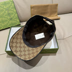 Gucci cap interior with black lining and beige GG canvas crown