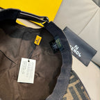 Fendi jacquard cap back view with adjustable strap and hanging tags