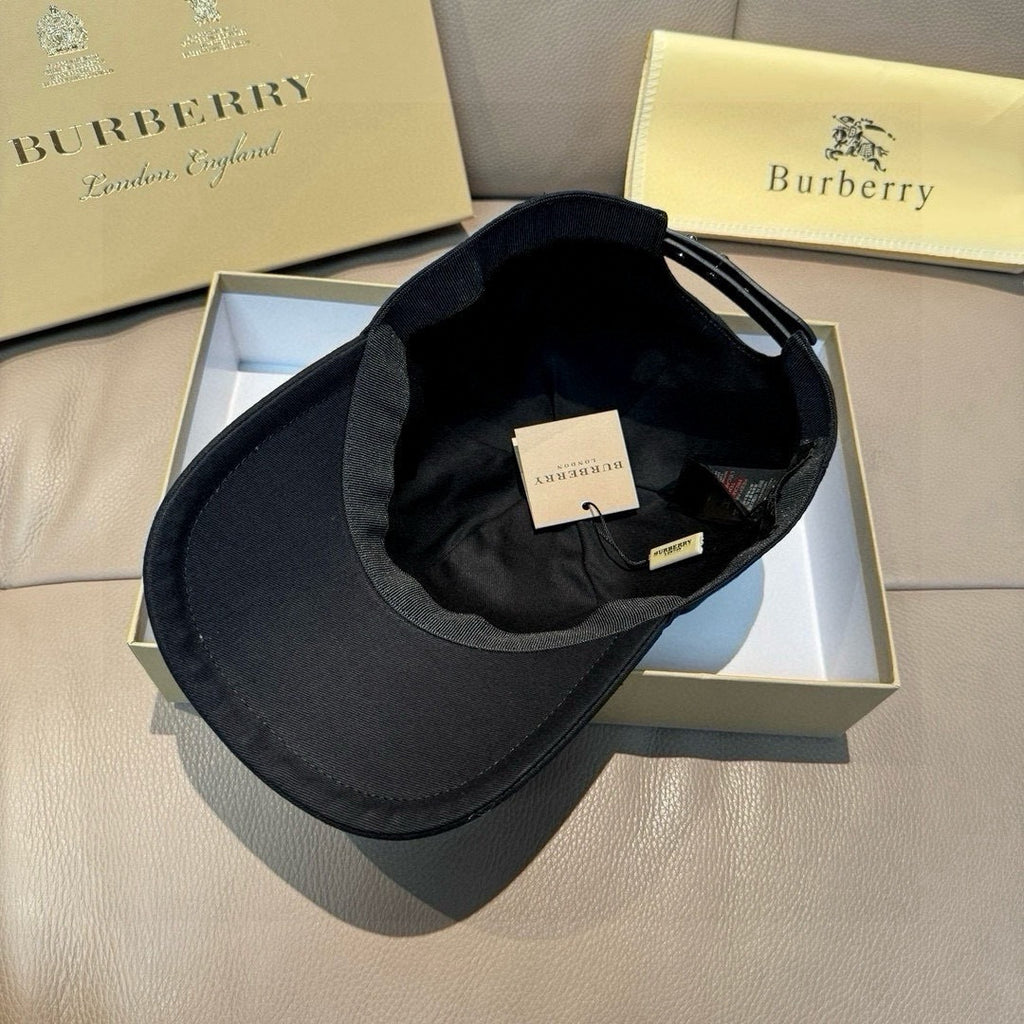 Dark baseball cap inside view with brim edge and hang tag