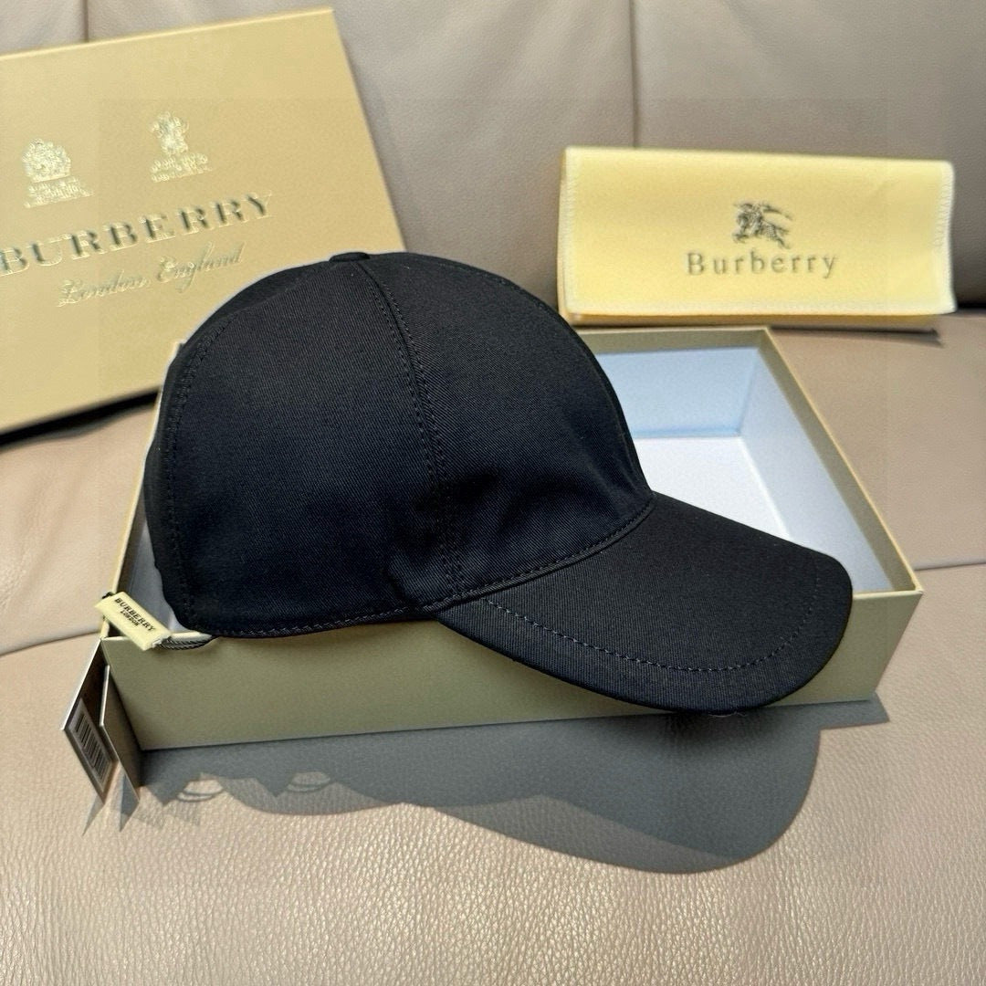 Dark baseball cap front with curved brim and side stitching detail