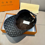 Monogram baseball cap interior, black with logo lining and adjustable strap