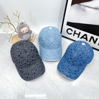 Fendi cap set: blue, black, and gray logo-pattern baseball caps with curved brims.