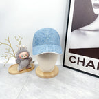 Fendi blue patterned baseball cap with curved brim and tonal F-style motif.