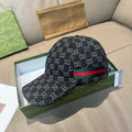 Gucci GG jacquard baseball cap in dark navy with green and red web stripe