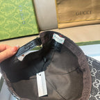 Gucci GG baseball cap underside with stitched brim and fabric strap