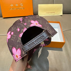 Louis Vuitton cap open side view, dark strap with Louis Vuitton label