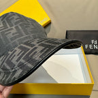 FF-pattern cap close-up of dark gray brim and stitched edge