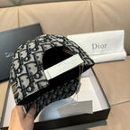 Dior cap interior view with black lining and white leather-look strap panel