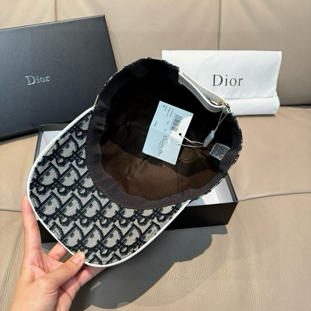 Dior cap interior with logo lining and adjustable strap