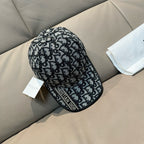 Dior baseball cap in dark and light monogram print, curved brim, low-profile crown