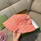 Gucci orange GG monogram bucket hat, back view
