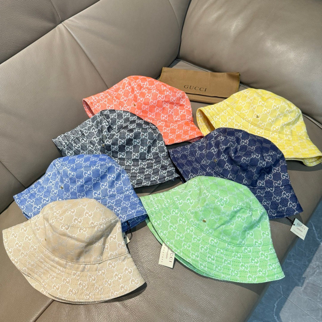 Gucci bucket hat assorted colors with GG monogram, set of bucket hats