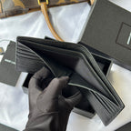 Small bag open with card slots and long foldover leather panel