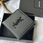 Small leather bag with YSL logo on textured leather front panel