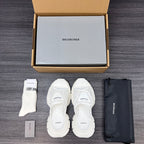 Balenciaga white sporty slide sandals, back view with heel straps