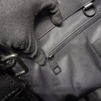 Louis Vuitton leather bag zipper, navy blue, metal zipper pull and branded tab