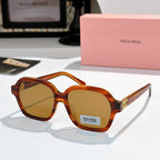 Square warm tortoiseshell acetate sunglasses with amber lenses