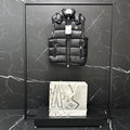 Moncler long quilted puffer jacket, black, front zipper and hood