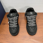 Dior unisex quilted sneakers, black with monogram heel patch and lace-up