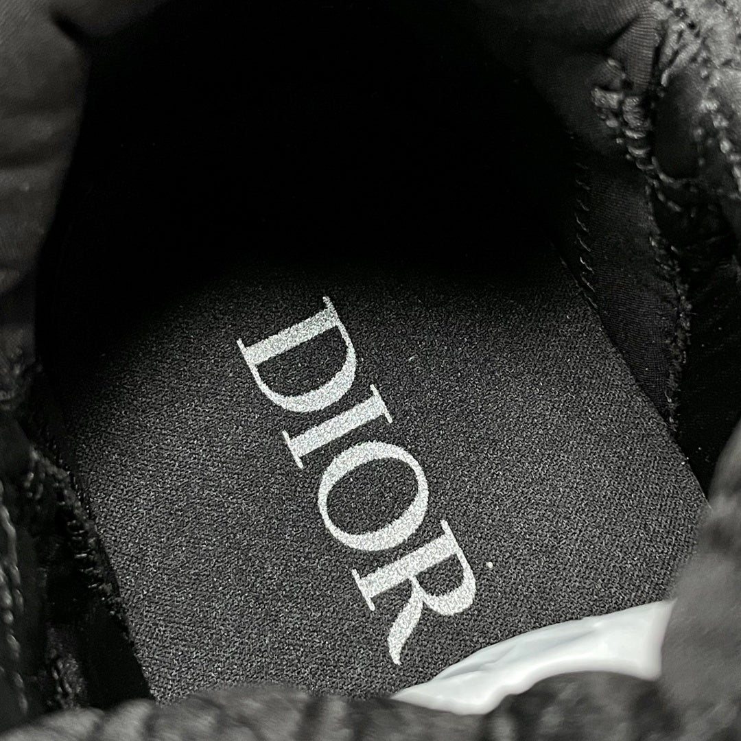 Dior sneaker insole lining, black fabric with white DIOR lettering