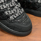 Dior unisex quilted sneaker, black with monogram strap and rubber tread sole