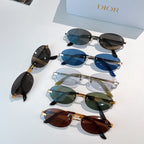 Dior sunglasses assortment with mixed frames and tinted oval lenses in multiple colors