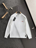 White long-sleeve shirt with Fendi logo patch and round collar