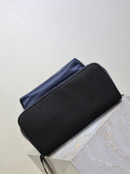 YSL two-tone black and navy zip pouch bag