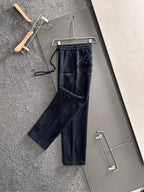 Navy drawstring sweatpants with elastic waistband and Givenchy Paris logo accents on legs