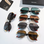 Assorted aviator sunglasses with mixed lens colors and metal frames on display