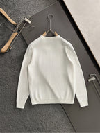 White crewneck sweatshirt, plain back view with long sleeves