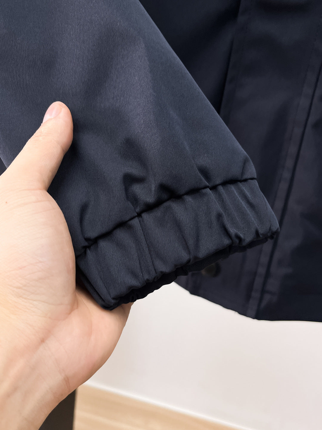 Moncler long sleeve cuff with elastic hem, dark navy