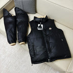 Moncler quilted puffer jacket with zipper front, black
