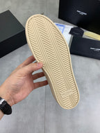 YSL unisex sneaker outsole with beige herringbone tread