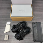 Balenciaga black chunky sandals with lace-up straps and sculpted rubber sole