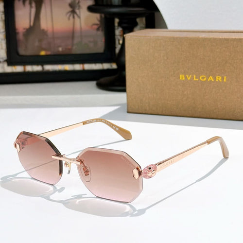Rose gold sunglasses with pink-tinted lenses and slim angular temples