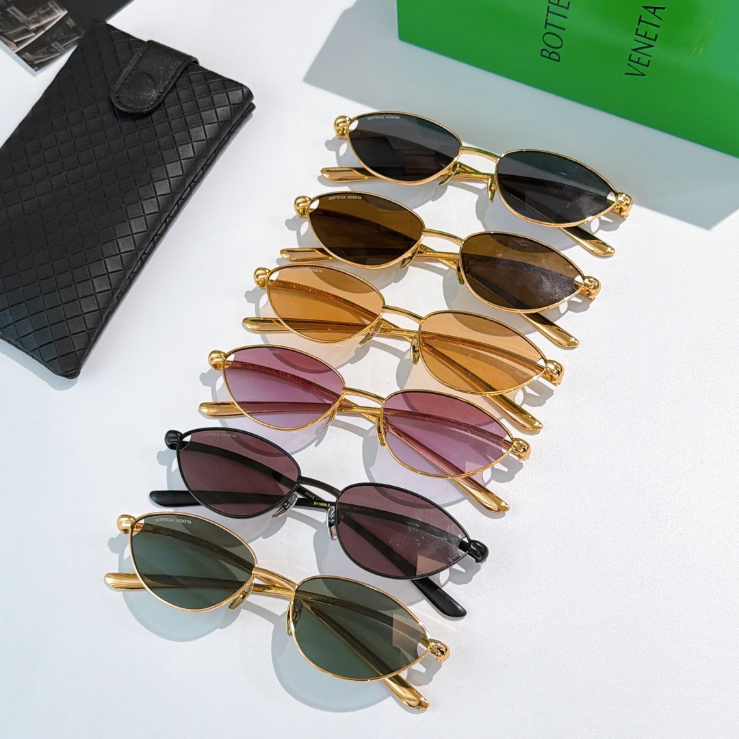 Assorted Bottega Veneta sunglasses with tinted oval lenses in mixed frame colors