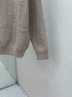 Dior mauve logo knit sweater, ribbed hem and sleeve cuffs
