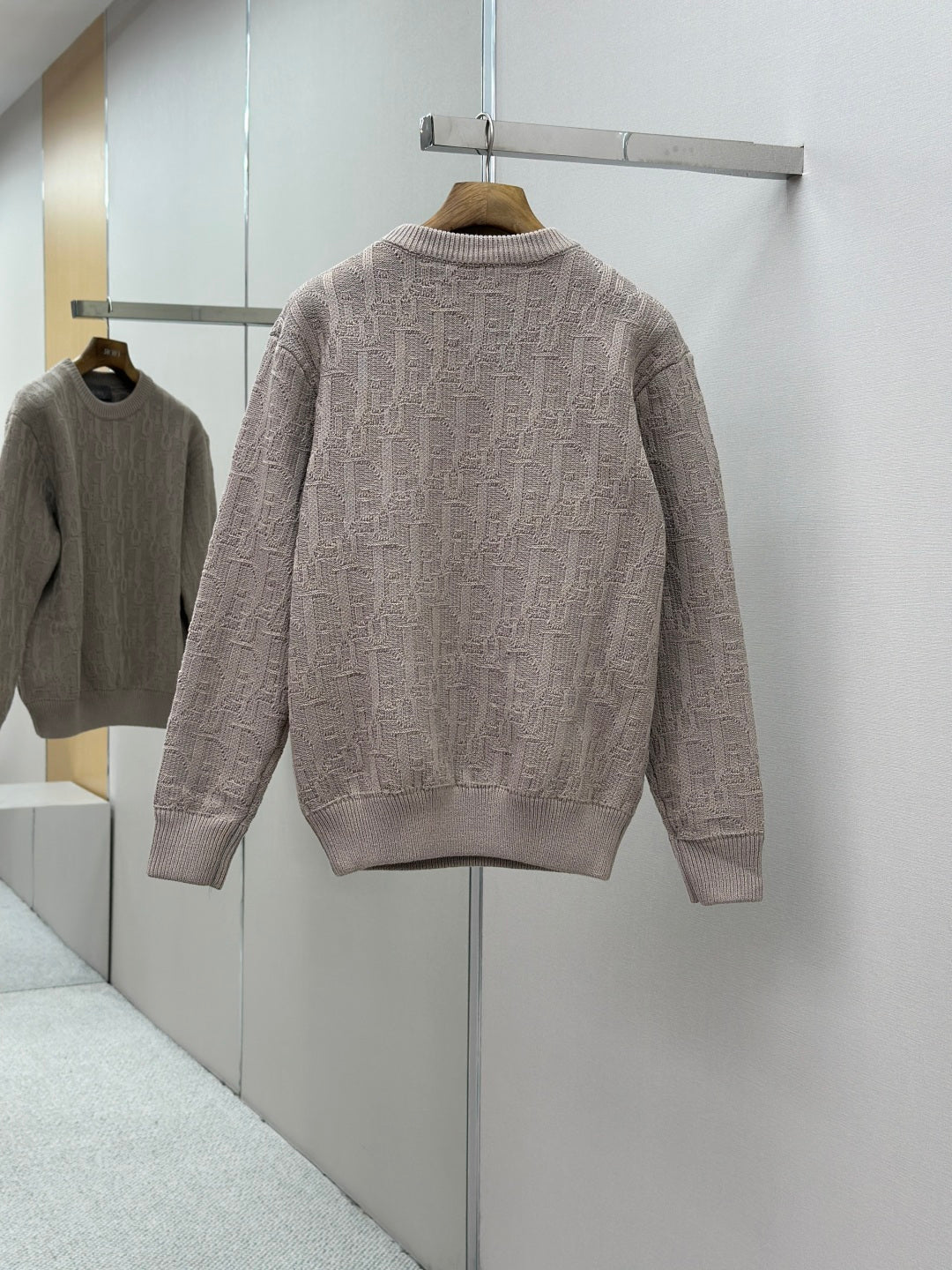 Dior mauve logo knit sweater, long-sleeve crewneck, back view