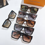 Louis Vuitton square sunglasses assortment, mixed dark and tortoiseshell frames with tint lenses
