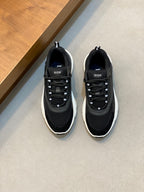 Black mesh sneakers with Dior logo, black laces, white rubber sole, unisex