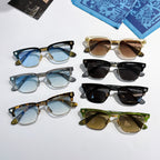 Set of Chrome-framed glasses featuring multiple colors and tinted lenses