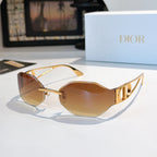 Dior sunglasses with amber lenses and gold-tone frames
