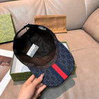 Gucci GG-print baseball cap, dark navy, open interior and strap detail
