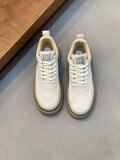 Givenchy white leather sneakers, lace-up with Greek key logo at tongue
