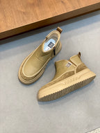 Beige Givenchy slip-on sneakers, open toe view showing logo and padded lining