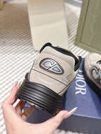 Unisex low-top sneakers, beige heel with Dior lettering on sole area